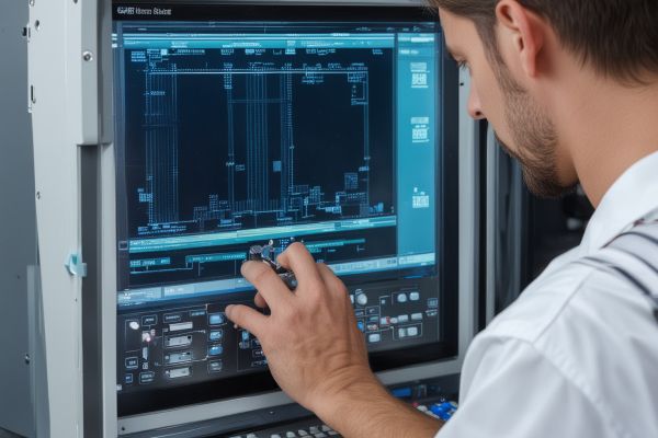 Professional technician using computerized frame measurement equipment